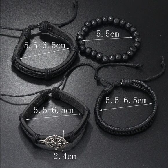 4Pcs/Set Compass Decor Bracelet Poly Urethane set - Picture 5 of 11